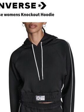 Converse Black Knockout Hoodie with White Trim